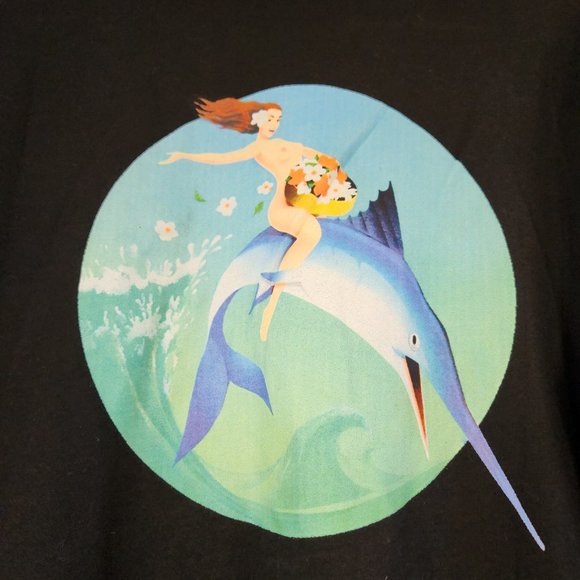 Palm Angels Men T-Shirt Sz M Fisherman Club Embroidered Women Fish Graphic NWT - Picture 11 of 16